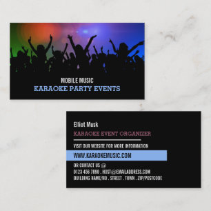 Party Crowd, Karaoke Event Organizer Visitkort