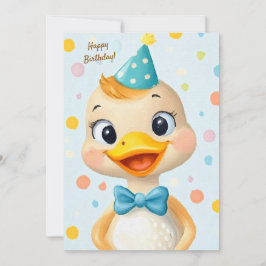 Party Cute Animal Birthday Invitation Duck Inbjudningar