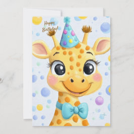Party Cute Animal Birthday Invitation Giraffe Inbjudningar