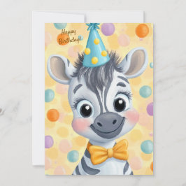 Party Cute Animal Birthday Invitation Zebra Inbjudningar