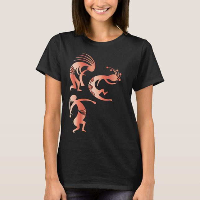 Party Dancing Kokopellis T Shirt (Framsida)
