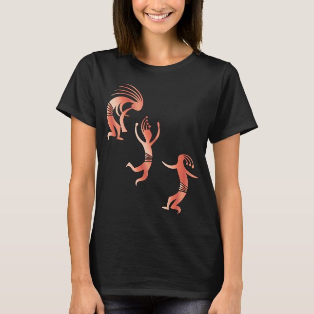 Party Dancing Kokopellis T Shirt (Framsida)