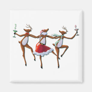 PARTY DANCING REINDEER MED SHARON SHARPE MAGNET