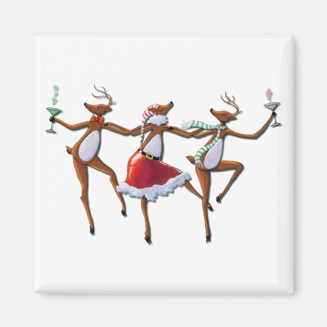 PARTY DANCING REINDEER MED SHARON SHARPE MAGNET (Framsidan)