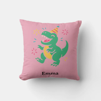 Party Dino Roar – Cute Birthday T-Shirt Design for Kudde