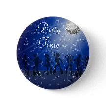 Party Disco Stil, 2,4-tums rund knapp