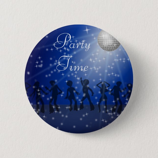 Party Disco Stil, 2,4-tums rund knapp (Framsida)