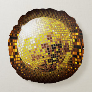 Party Disco: Vintage Glowing Ljus. Rund Kudde