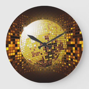 Party Disco: Vintage Glowing Ljus. Stor Klocka
