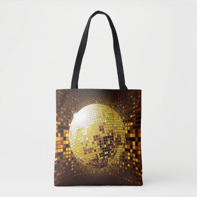 Party Disco: Vintage Glowing Ljus. Tygkasse (Framsida)