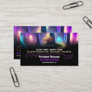 Party DJ Dance Magic Forest Ljus Affärskort Visitkort
