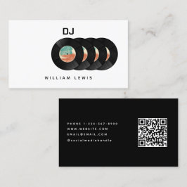 Party DJ Deejay Retro Vinyl Record QR-kod Visitkort