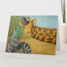 Party djur: Giraffe/Zebra-kort 8,5" x 11"
