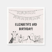 Party-djur hand plockade doodle-barn