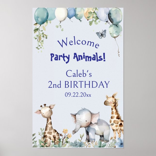 Party Djur Ortodox Barns Födelsedagsfest Poster (Framsidan)