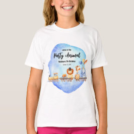 Party Djur på Tåg Kid Jungle Birthday Sister T Shirt