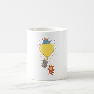 Party djur som håller en ballong kaffemugg