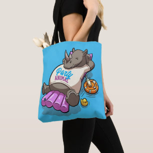 Party Djuravslappnad Rhino Inflatable Rhinoceros Tygkasse