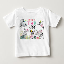 Party Djuren Birthday Girl Two Vild 2nd Birthday T Shirt