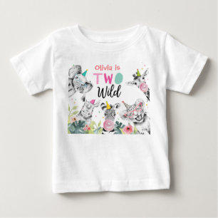 Party Djuren Birthday Girl Two Vild 2nd Birthday T Shirt