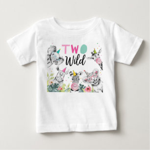 Party Djuren Birthday Girl Two Vild 2nd Birthday T Shirt