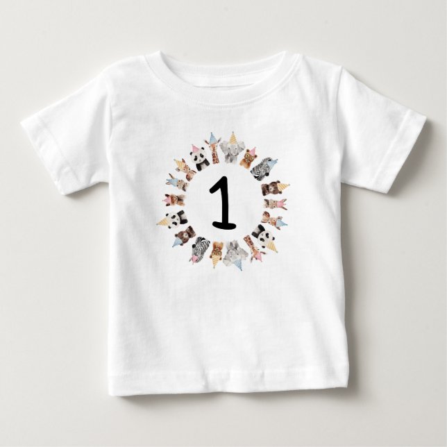 Party Djurfödelsedag T Shirt (Framsida)