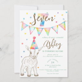 Party Djurgetkött 7:e Birthday Inbjudan för barn