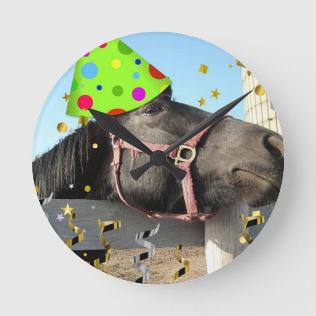 Party djurhäst rund klocka (Framsida)