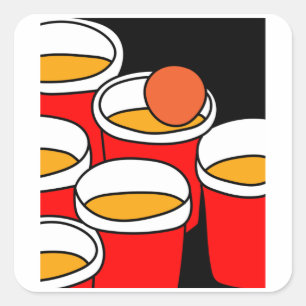 Party drinking Game Beerpong Beer Pong Fyrkantigt Klistermärke
