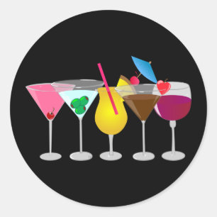 Party Drinks Runt Klistermärke