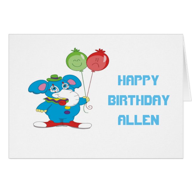 Party Elephant Hälsningskort (Framsidan Horizontal)