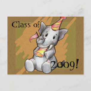 Party Elephant Student vykort