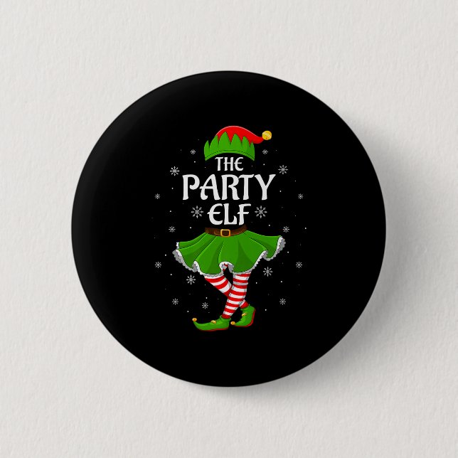 Party Elf Christmas Family Girls Women Elf Squad X Knapp (Framsida)