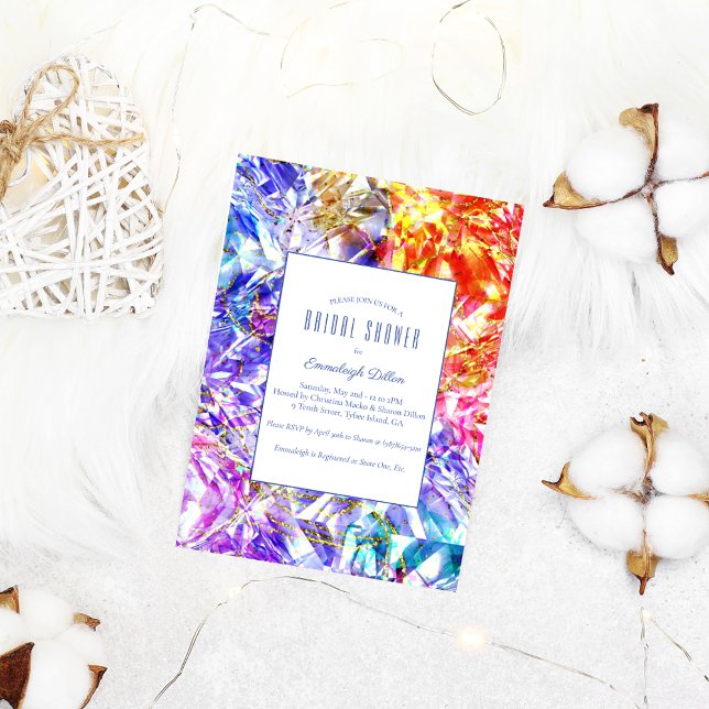 Party Färg Diamond Crystal Möhippa Inbjudningar (Skapare uppladdad)