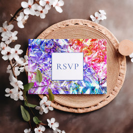 Party Färg Rainbow Gemstone Bröllop OSA Inbjudan Vykort