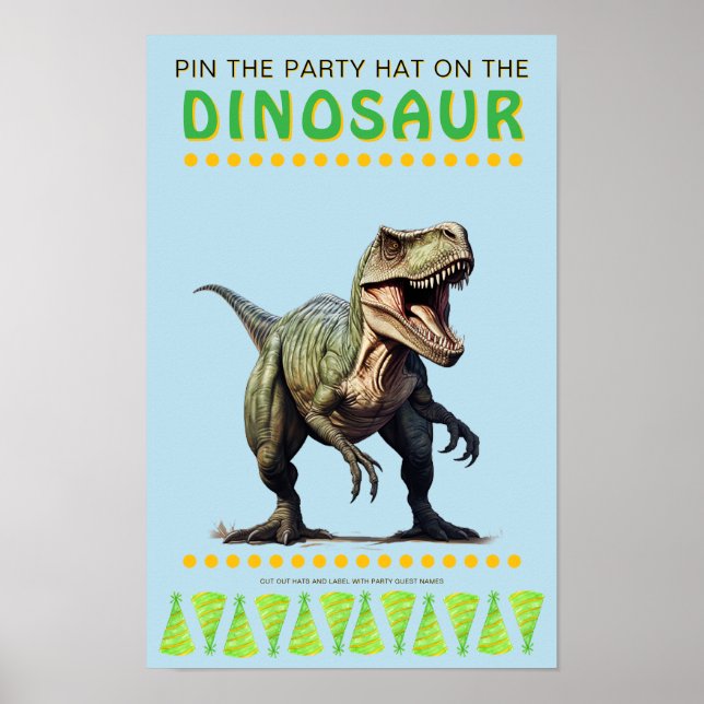 Party: Fäst hatten på Dinosaur Poster (Framsidan)