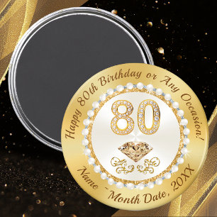 Party favors för 80:e födelsedagsidéer, Billigt 80 Magnet