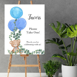 Party favors Oh Boy Bear Balloon Eucalyptus Poster