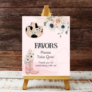 Party favors tar ett modernt Westernt tema med cow Poster