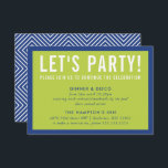 PARTY FIRANDE INFO av modernt fetstilt royal blått Inbjudningar<br><div class="desc">med kat massard >> www.simplysweetPAPERIE.com <<< En enkel design för dina PARTY-CARDS - för att matcha dina huvudinbjudningar. Kärlek, men jag skulle vilja se vissa förändringar - ett annat färg-system, produkt, tillsätt ett foto eller anpassat för ett annat tillfälle - ingen oro bara kontakta mig, KAT@SIMPLYSWEETPAPERIE.COM jag är lycklig för...</div>