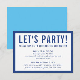 PARTY FIRANDE INFO: enkel modern, djärv blått Inbjudningar