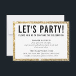 PARTY FIRANDE INFO enkel modern guld glitter Inbjudningar<br><div class="desc">med kat massard >> www.simplysweetPAPERIE.com <<< En enkel design för dina PARTY-CARDS - för att matcha dina huvudinbjudningar. Kärlek, men jag skulle vilja se vissa förändringar - ett annat färg-system, produkt, tillsätt ett foto eller anpassat för ett annat tillfälle - ingen oro bara kontakta mig, KAT@SIMPLYSWEETPAPERIE.COM jag är lycklig för...</div>