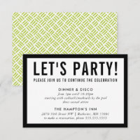 PARTY FIRANDE INFO enkel modern svart kalk