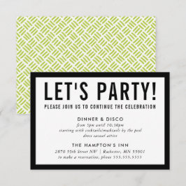 PARTY FIRANDE INFO enkel modern svart kalk Inbjudningar