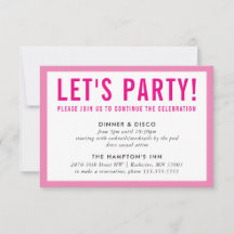 PARTY FIRANDE INFO - modern, djärv flickors rosa