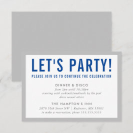 PARTY FIRANDE INFO modern fet grått blått Inbjudningar