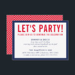 PARTY FIRANDE INFO modern fet marin blå marin röd  Inbjudningar<br><div class="desc">med kat massard >> www.simplysweetPAPERIE.com <<< En enkel design för dina PARTY-CARDS - för att matcha dina huvudinbjudningar. Kärlek, men jag skulle vilja se vissa förändringar - ett annat färg-system, produkt, tillsätt ett foto eller anpassat för ett annat tillfälle - ingen oro bara kontakta mig, KAT@SIMPLYSWEETPAPERIE.COM jag är lycklig för...</div>