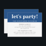 PARTY FIRANDE INFO modern fet pojke marblått Inbjudningar<br><div class="desc">med kat massard >> www.simplysweetPAPERIE.com <<< En enkel design för dina PARTY-CARDS - för att matcha dina huvudinbjudningar. Kärlek, men jag skulle vilja se vissa förändringar - ett annat färg-system, produkt, tillsätt ett foto eller anpassat för ett annat tillfälle - ingen oro bara kontakta mig, KAT@SIMPLYSWEETPAPERIE.COM jag är lycklig för...</div>
