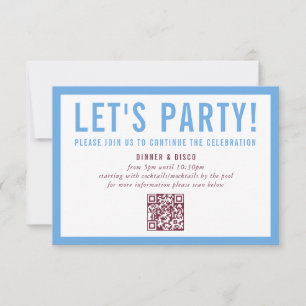 PARTY FIRANDE INFO modern maronblått Inbjudningar