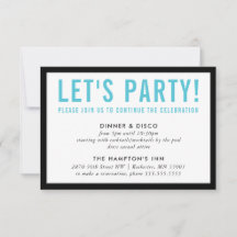 PARTY FIRANDE INFO modern svart akvblått